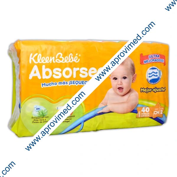 KLEENBEBÉ ABSORSEC CHICO Unisex (Etapa 2 / 5-7.5 Kg.) c/40 Pzs.