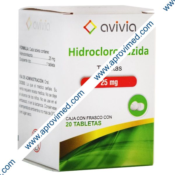 HIDROCLOROTIAZIDA (Avivia) c/20 TABS. 25 MG.