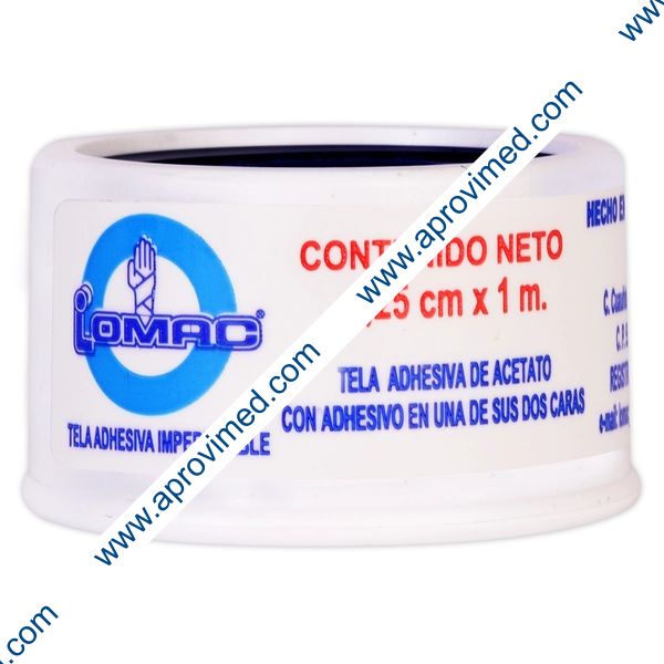 TELA ADHESIVA (Lomac) Carrete A: 1.25cm; L: 1m. c/1 Pza.