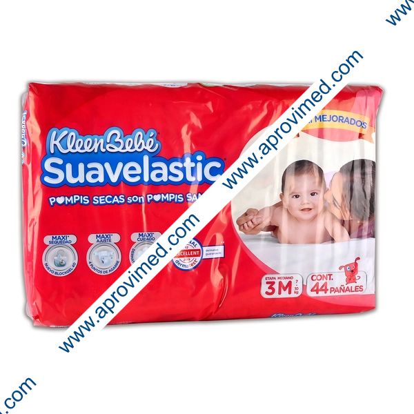 KLEENBEBÉ SUAVELASTIC MEDIANO (Etapa 3 / 7 a 10 Kg.) c/44 Pzs.