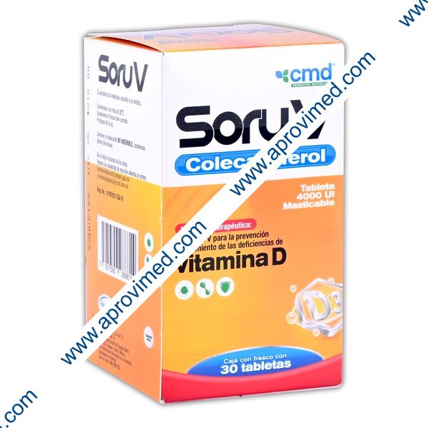 SORU-V c/30 TABS. Masticables 4000 UI.
