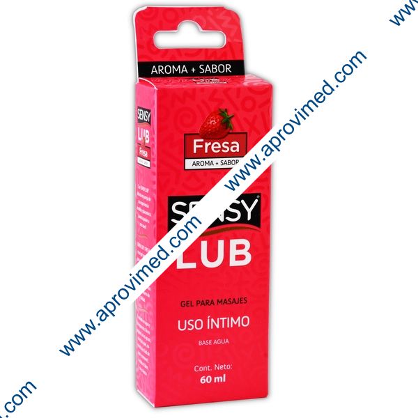 SENSY LUB GEL Sabor y Aroma FRESA Fco. 60 ML.