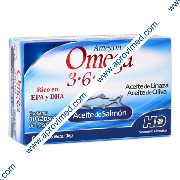 AMEGON Omega 3-6-9 Cja. c/30 CAPS. 1200 MG.