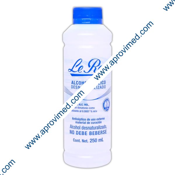 ALCOHOL ETÍLICO Desnaturalizado (Le Roy) 70° G.L. 250 ML.