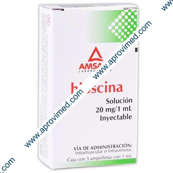 HIOSCINA (Amsa) Sol. Iny. c/3 AMPTAS. 20 MG/1 ML.