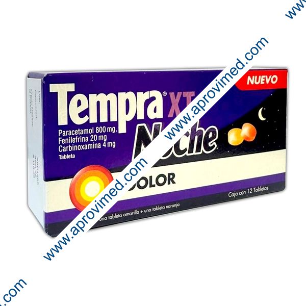 TEMPRA XT NOCHE c/12 TABS. 800/20/4 MG.