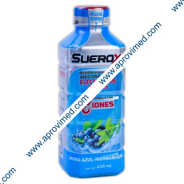 SUEROX 8 IONES Bebida Hidratante SABOR MORA AZUL-HIERBNA. 630 ML.