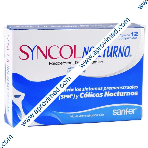 SYNCOL NOCTURNO c/12 COMPS. 650/25 MG.