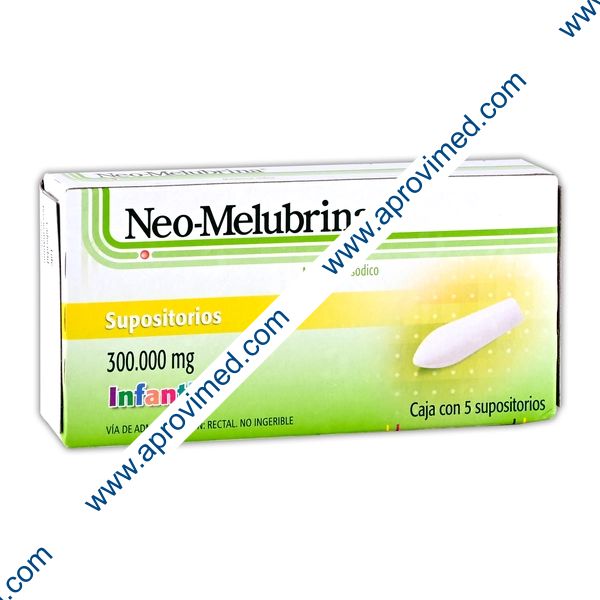 NEO-MELUBRINA Infantil c/5 SUPOSITORIOS 300 MG.