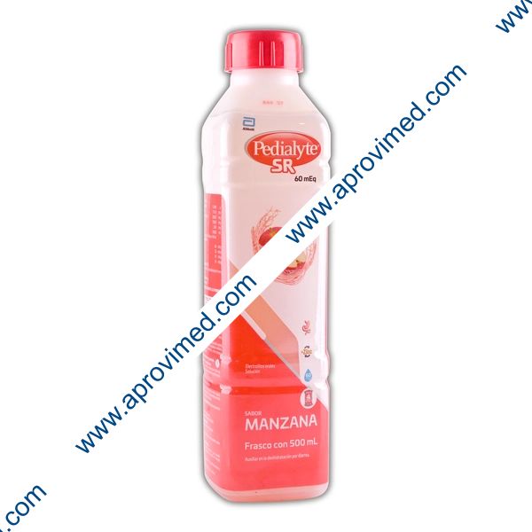 PEDIALYTE SR 60 mEq SOLUCIÓN SABOR MANZANA Fco. 500 ML.