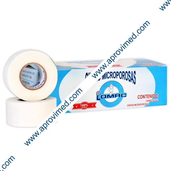 CINTA MICROPOROSA (Lomac) Rollo Col. Blanco A: 2.5cm; L: 10mt. Caja c/12 Pzs.