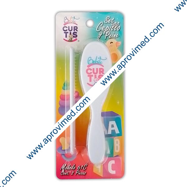SET CEPILLO/PEINE Para Bebé (Curtis) Mod. 61C Blister c/2 Pzs.