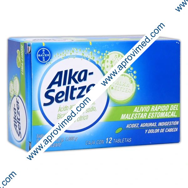 ALKA-SELTZER c/12 TABS. EFERVS. Sab. Lima-Limón 0.325-1.700-1.0 G.
