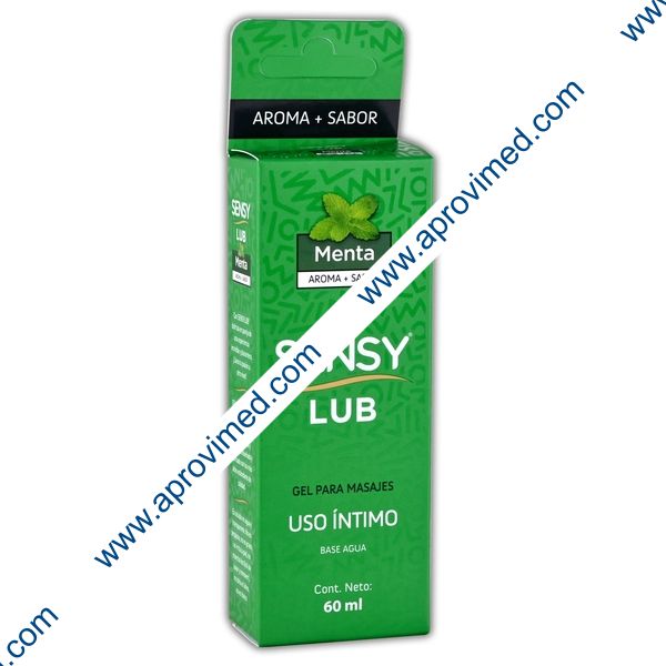 SENSY LUB GEL Sabor y Aroma MENTA Fco. 60 ML.
