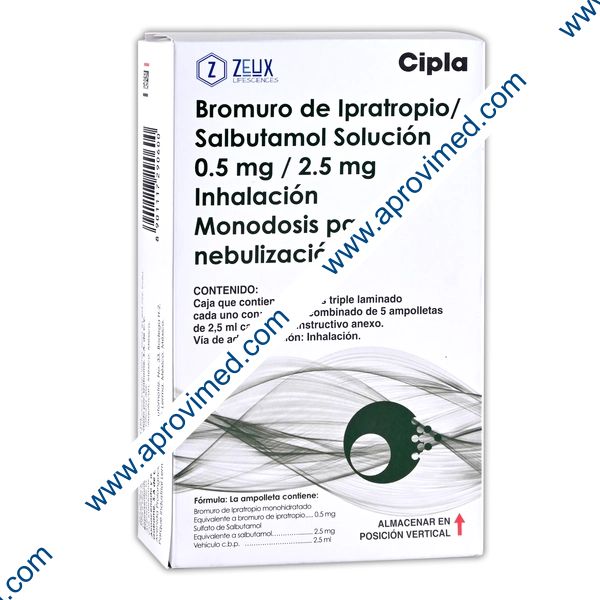 IPRATROPIO/SALBUTAMOL (Zeux) SOL. p/Nebn. c/10 AMPTAS. 0.5-2.5 MG/2.5 ML.