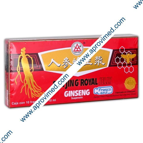 SAN JING ROYAL JELLY GINSENG SUSP. c/10 FCO. AMP. 200 MG/10 ML.