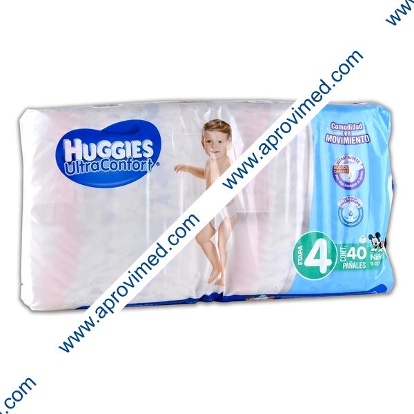 HUGGIES ULTRACONFORT Niño (Etapa 4 / 9-12 Kg.) c/40 Pzs.
