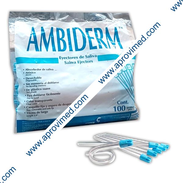 EYECTOR DE SALIVA (Ambiderm) Bolsa c/100 Pzs.
