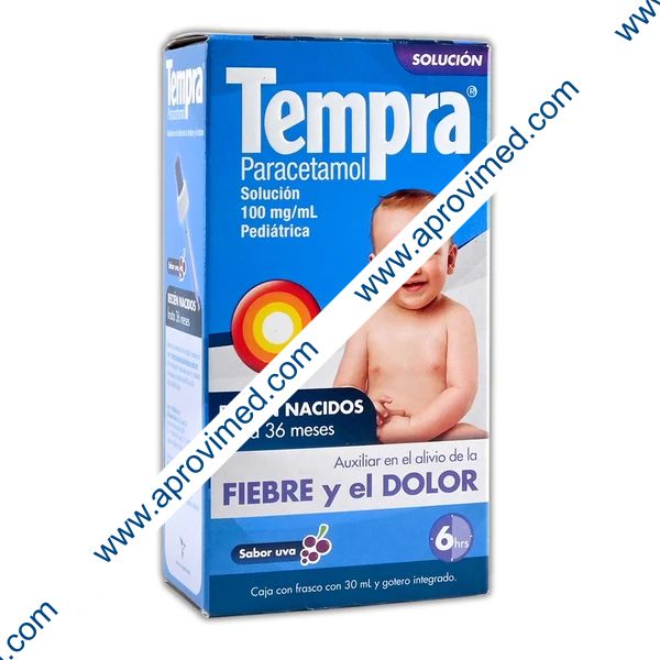 TEMPRA SOL. Pediátrica (0-36 meses) Fco. 30 ML. 100 MG/1 ML. y Gotero.