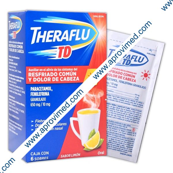 THERAFLU TD c/ 6 SOBS. GRANULADO Sab. Limón 650/10 MG.