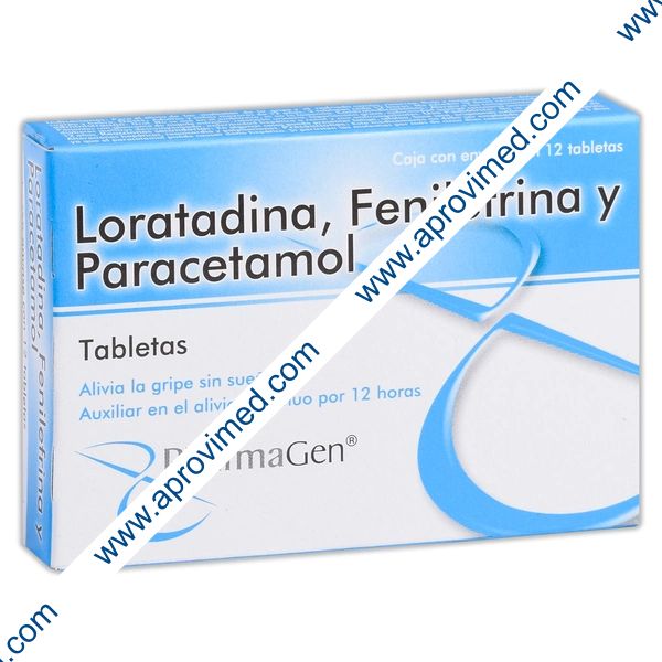 LORATADINA/FENILEFRINA/PARACETAMOL (Pharmagen) c/12 TABS. 2.5/5/500 MG.