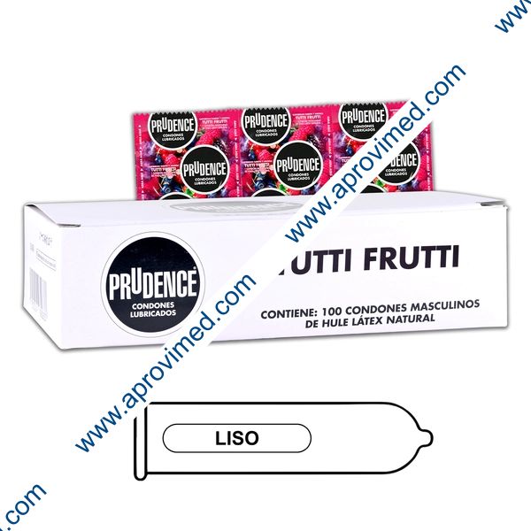 PRUDENCE Sabor y Aroma TUTIFRUTI Cja. c/100 CONDONES.