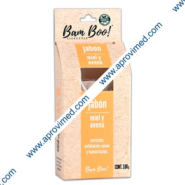 JABÓN MIEL Y AVENA (Bam Boo) Barra c/100 G.