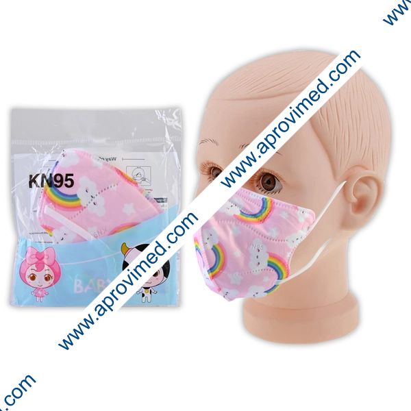 MASCARA PROTECTORA INFANTIL KN95 Col. Rosa c/Figuras BOLSA c/1 Pza.
