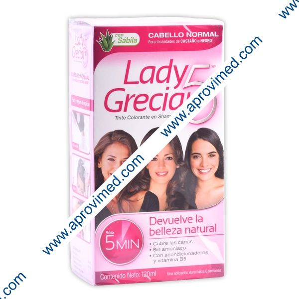 LADY GRECIAN 5 CABELLO NORMAL Castaño a Negro 120 ML.