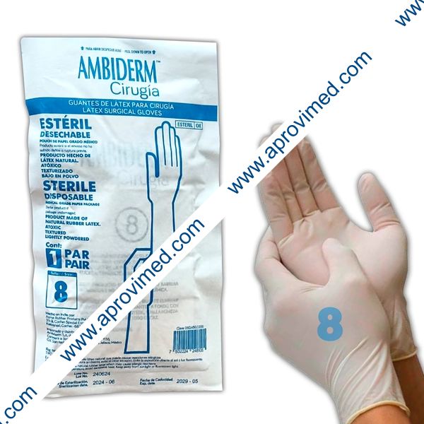 AMBIDERM GUANTES LTX CIRUGÍA Estéril Talla 8 c/1 PAR.