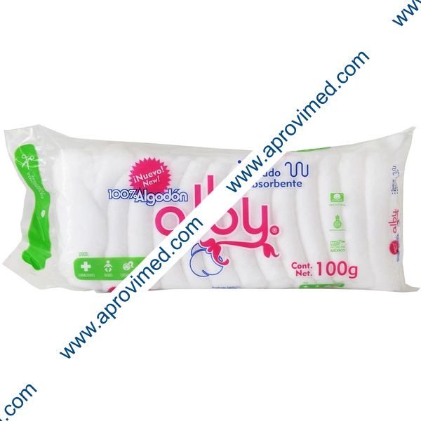 ALGODÓN ABSORBENTE PLISADO (Alby) Bolsa c/100 G.