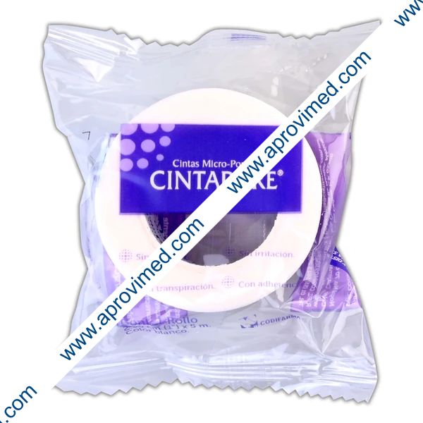 CINTAPORE Rollo Col. Blanco A: 2.5cm (1"); L: 5m. Bolsa c/1 Pza.