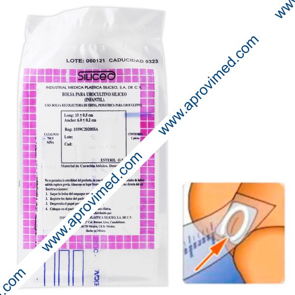 BOLSA PARA UROCULTIVO Estéril (Siliceo) INFANTIL Niña c/1 Pza.