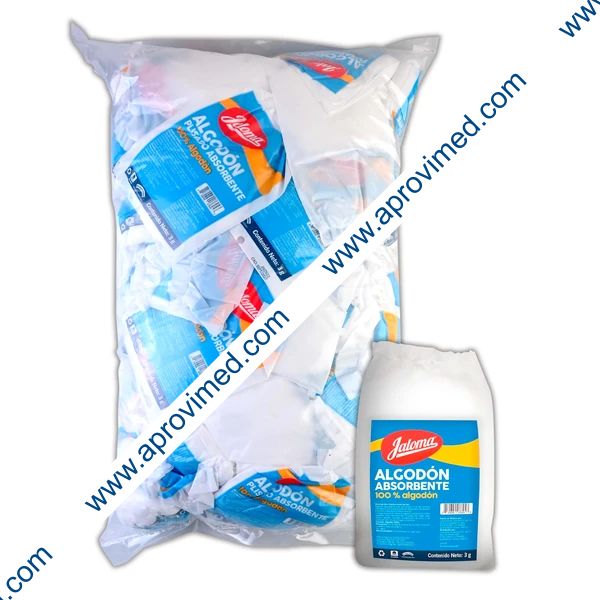 ALGODON ABSORBENTE PLISADO (Jaloma) Bolsa c/100 SOBS. 3 G.