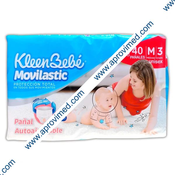 KLEENBEBÉ MOVILASTIC MEDIANO (Etapa-3 / 7-10 Kg.) c/40 Pzs.