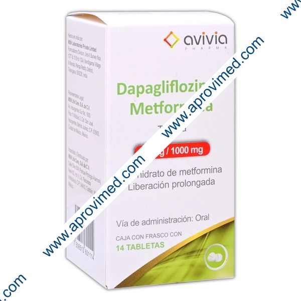 DAPAGLIFLOZINA/METFORMINA (Avivia) c/14 TABS. L.P. 10/1000 MG.