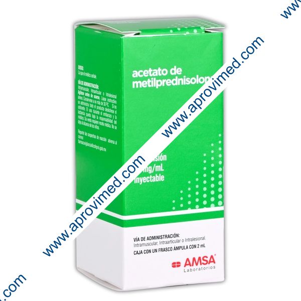 METILPREDNISOLONA (Amsa) Susp. Iny. c/1 FCO. AMP. 2 ML. 40 MG/1 ML.