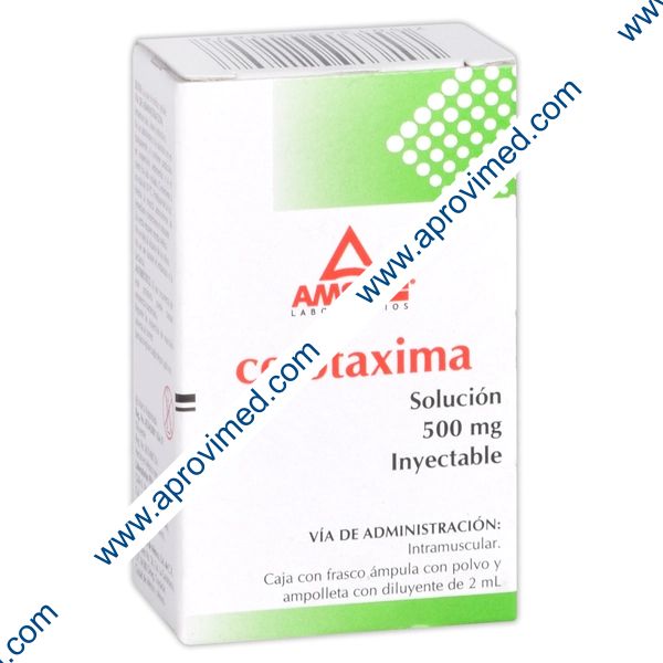 CEFOTAXIMA (Amsa) I.M. Sol. Iny. c/1 FCO. AMP. 500 MG/2 ML.