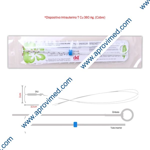 DISPOSITIVO INTRAUTERINO PREGNA Standard (T Cu 380A) c/1 Pza.