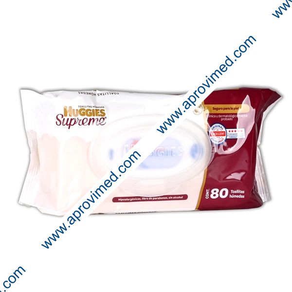 HUGGIES SUPREME Paq. c/80 TOALLITAS HUMEDAS.