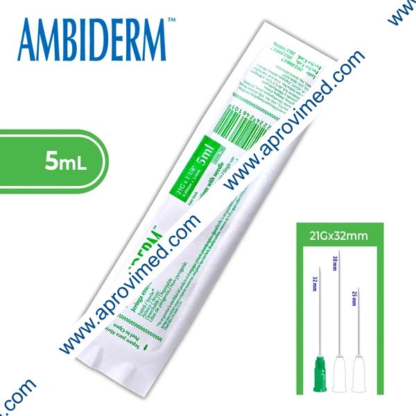 JERINGA  5 mL. (Ambiderm) c/AGUJA 21Gx32mm. c/1 Pza.
