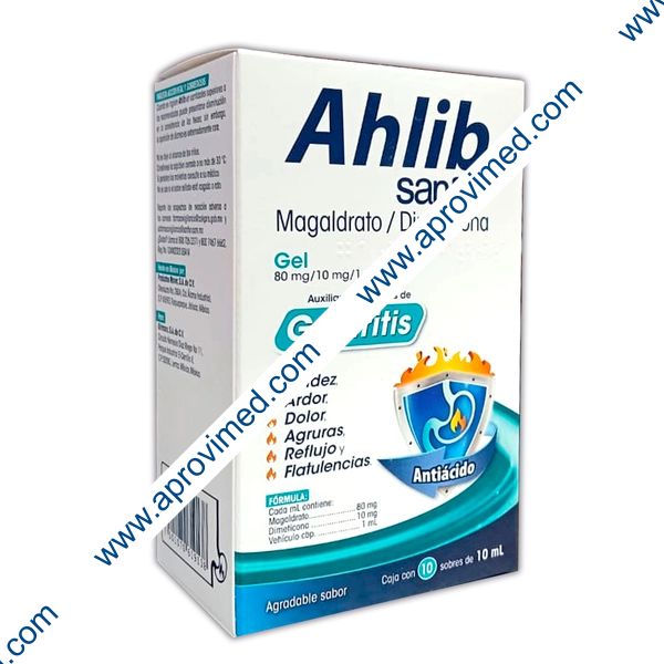 AHLIB GEL c/10 Sobres 10 ML. 80-10 MG/1 ML.