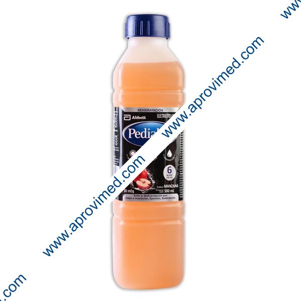 PEDIALYTE 30 mEq SOLUCIÓN SABOR MANZANA Fco. 500 ML.