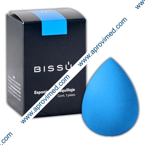 BISSÚ ESPONJA DE MAQUILLAJE (Forma de Gota) Col. AZUL c/1 Pza.