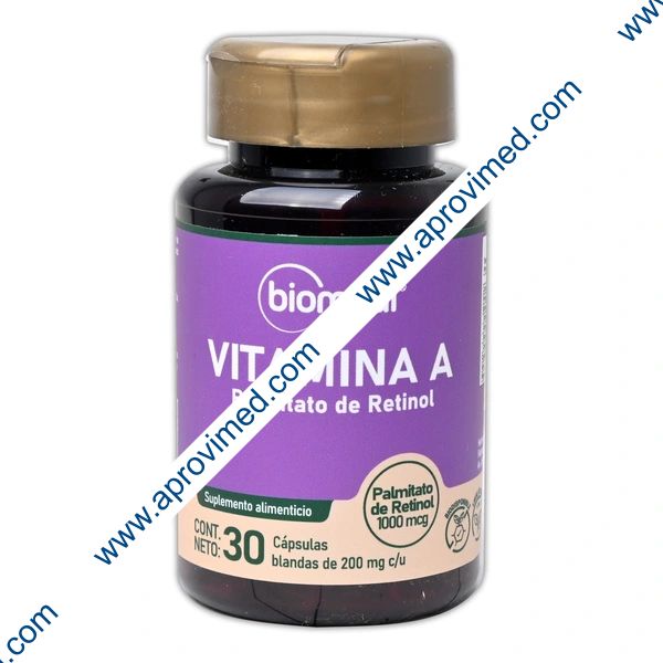 VITAMINA-A (Biomiral) Fco. c/30 CAPS. 200 MG.