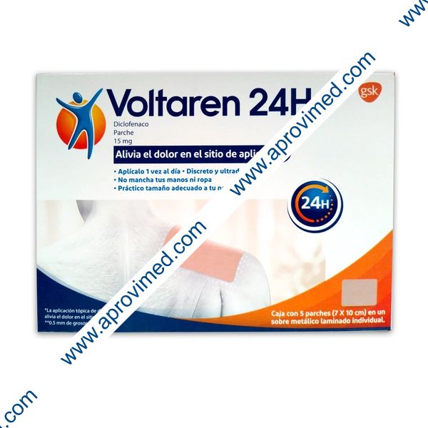 VOLTAREN 24H PARCHE Caja c/5 Pzs.  7x10 CM. 15 MG.