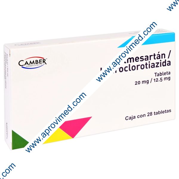 OLMESARTÁN/HIDROCLOROTIAZIDA (Camber) c/28 TABS. 20/12.5 MG.