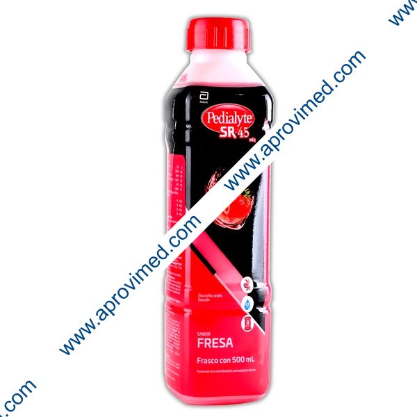 PEDIALYTE SR 45 mEq SOLUCIÓN SABOR FRESA Fco. 500 ML.