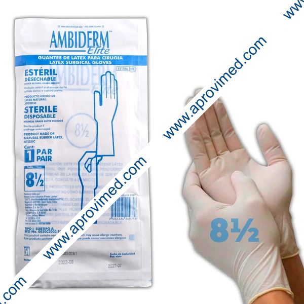 AMBIDERM Elite GUANTES LTX CIRUGÍA Estéril Talla 8-1/2 c/1 PAR.