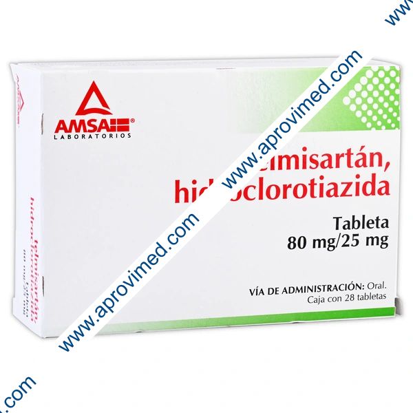 TELMISARTÁN/HIDROCLOROTIAZIDA (Amsa) c/28 TABS. 80/25 MG.